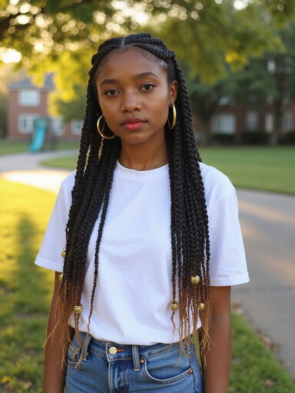 box braids for school