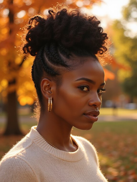braided bun with curls