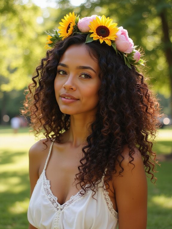 braided crown for curls