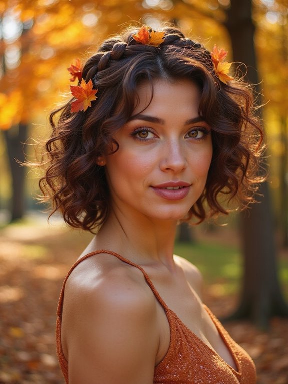 braided crown with curls