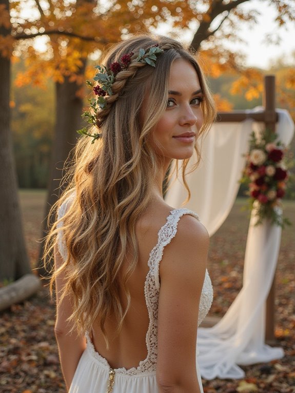 braided half up boho style