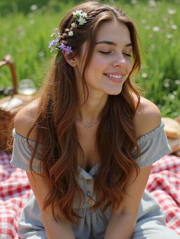 braided half updo picnic style