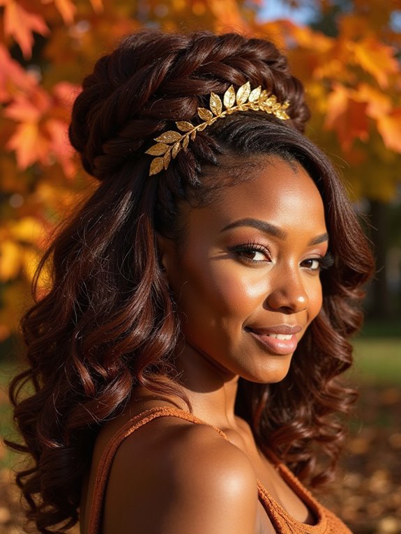 braided halo with curls
