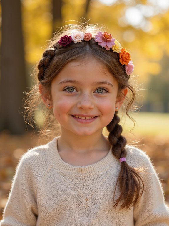 braided headband with flowers