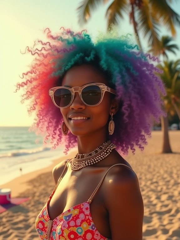 bright summer curly hair