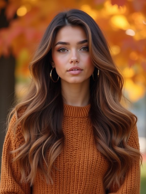 caramel balayage long hair