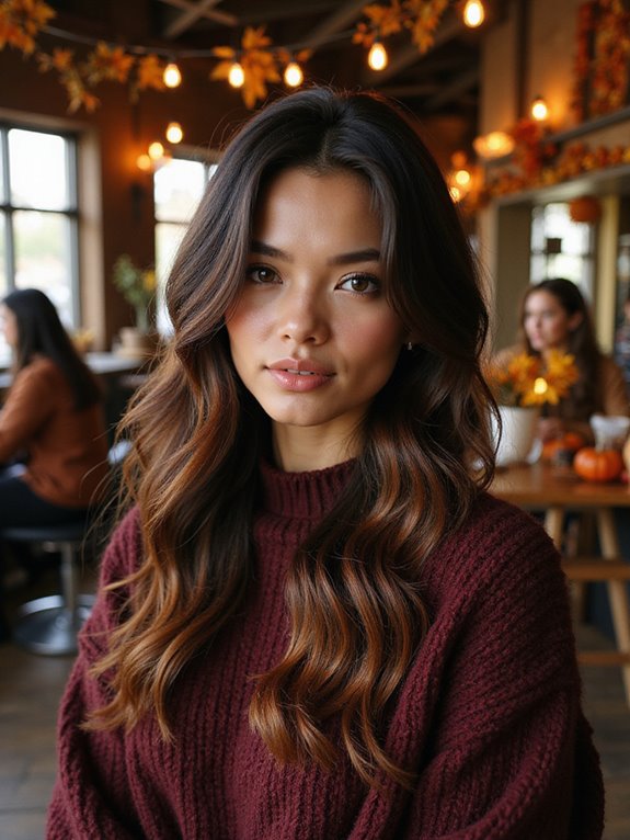 caramel highlights for dark hair