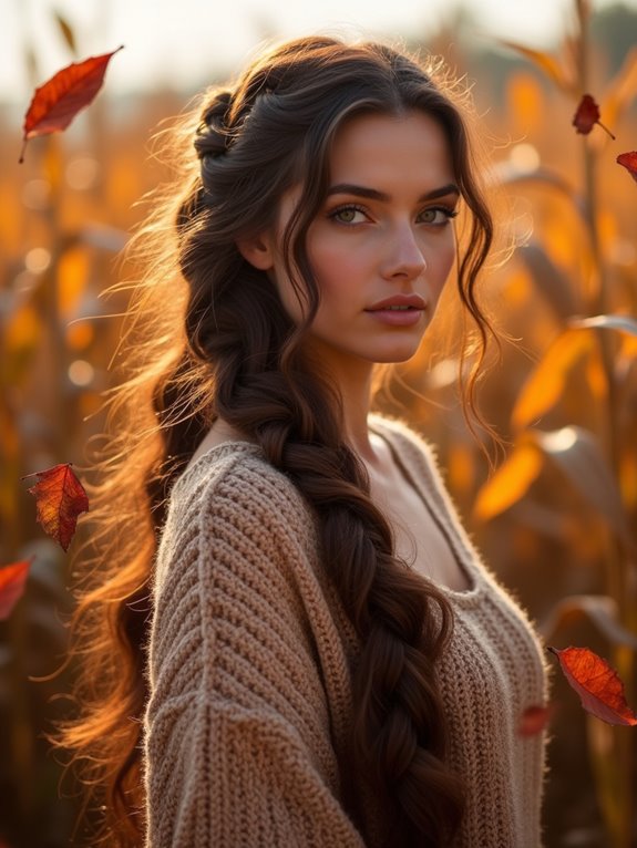 cascading hairstyle with braids