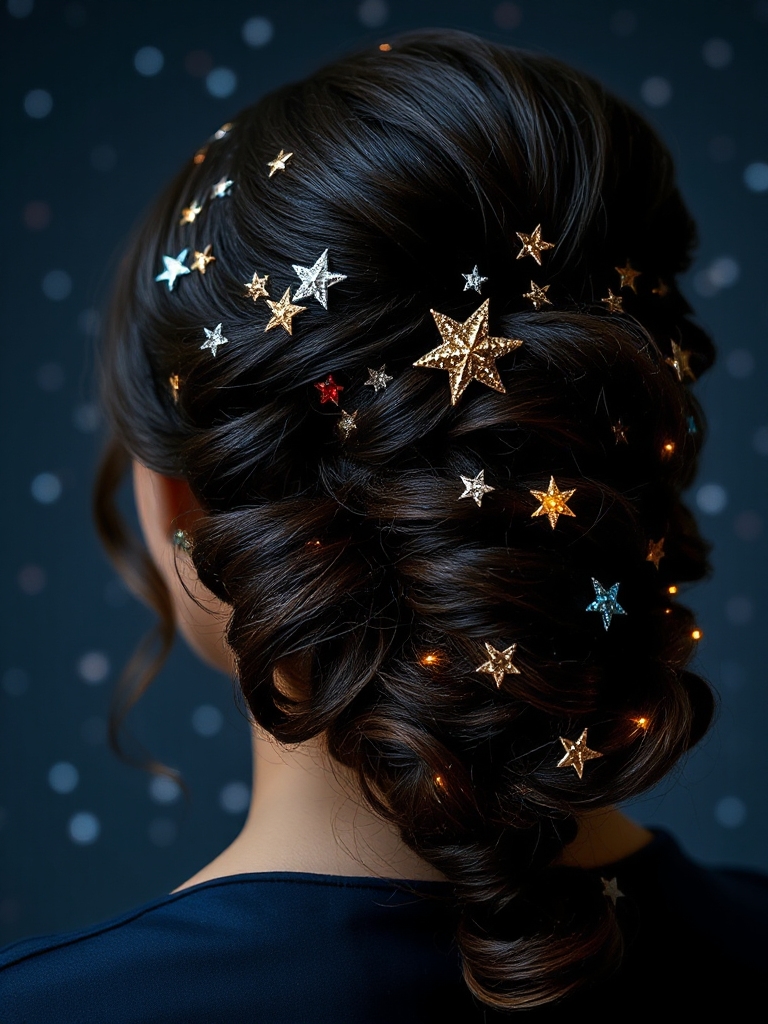 celestial themed hairpins arrangement