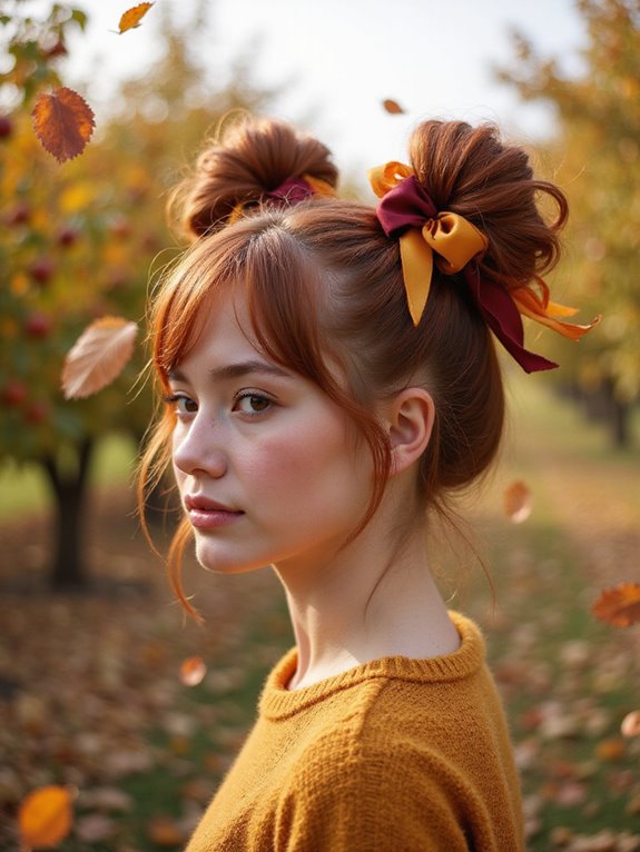 delightful ribbon accented space buns