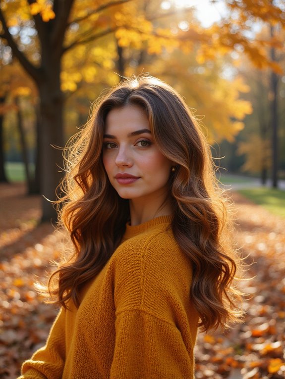 chestnut brown golden tips