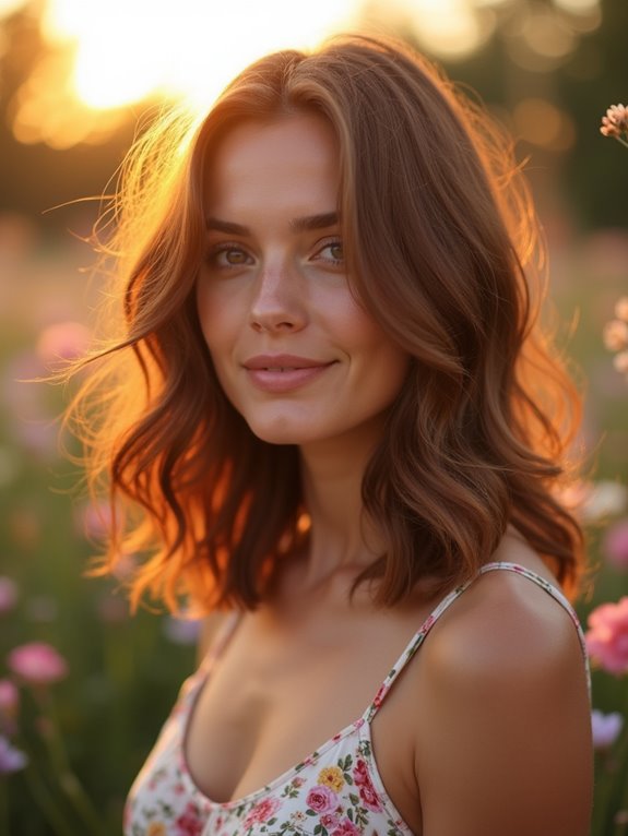 chestnut hair with highlights
