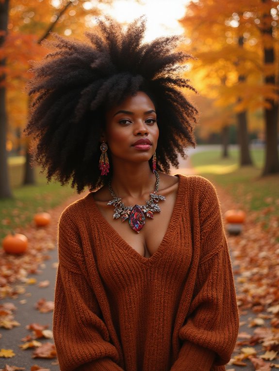 chic autumn high puff hairstyle