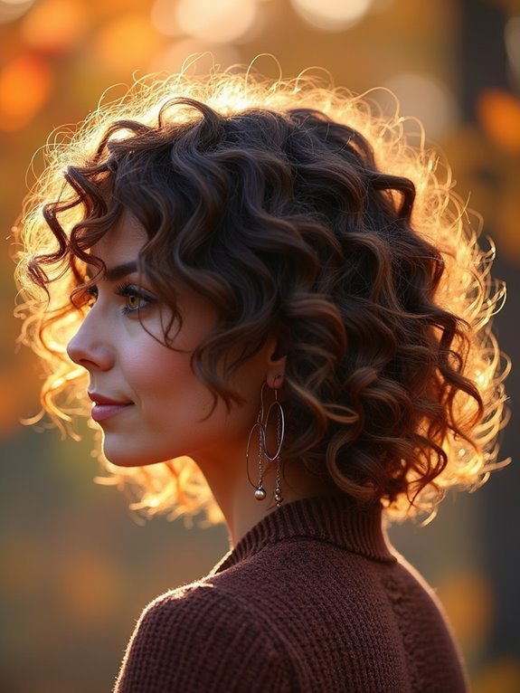 chic curly bob highlights