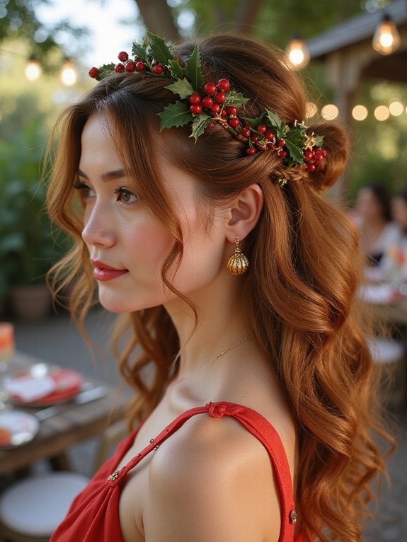 chic festive half updo style