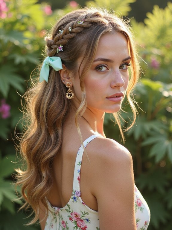 chic half up braid style
