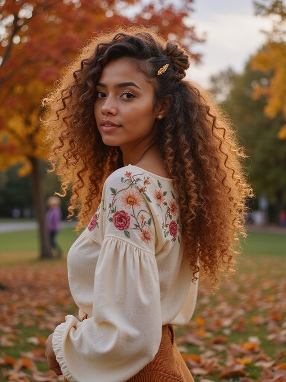 chic half up half down hairstyle