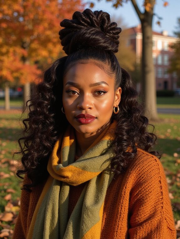 chic half up half down hairstyle