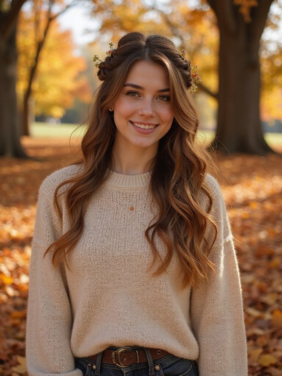 chic half up half down twist