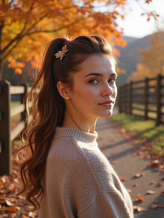 chic half up ponytail style