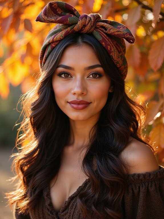 chic headscarf fall styles