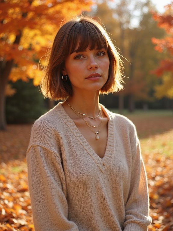 chic lob with straight bangs
