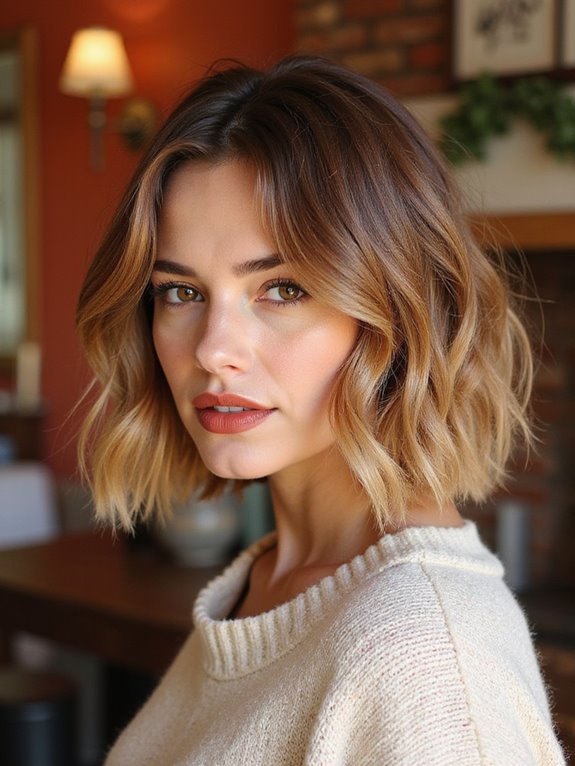 chic lob with textured layers