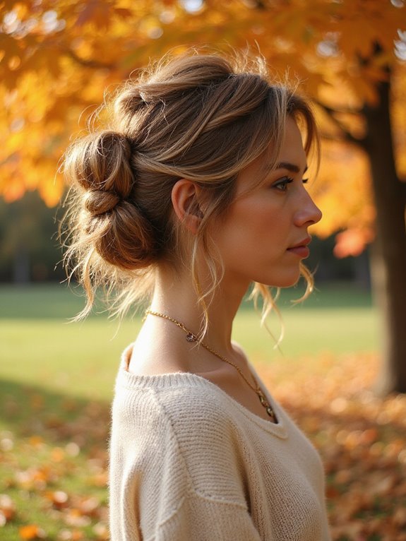 chic messy bun hairstyle