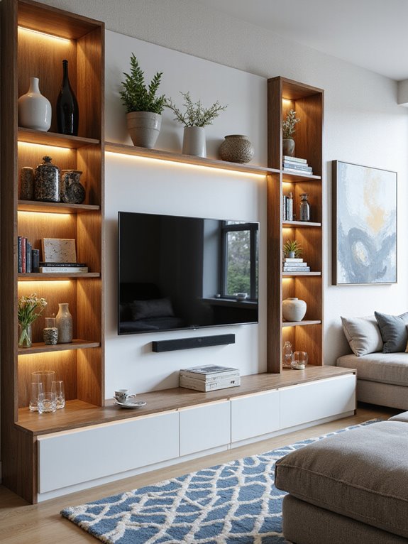 chic organized open shelving