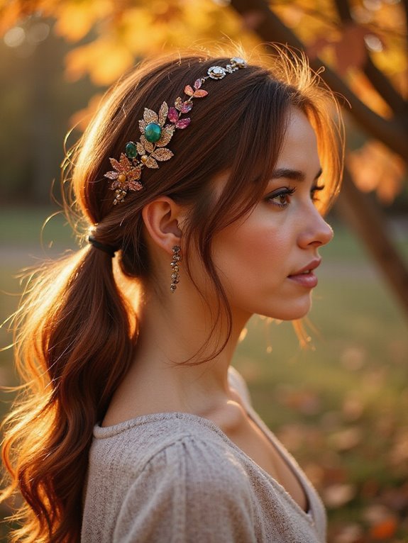 chic ponytail with hairpins