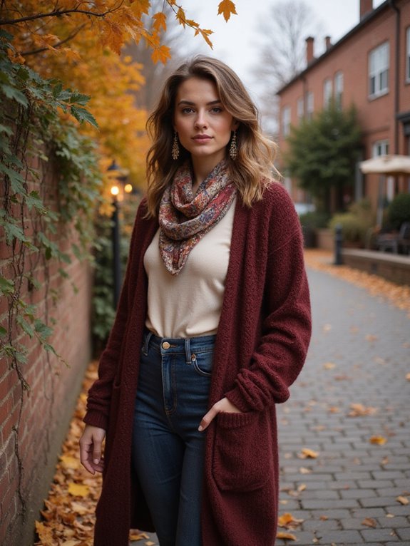 chic side swept cardigan look