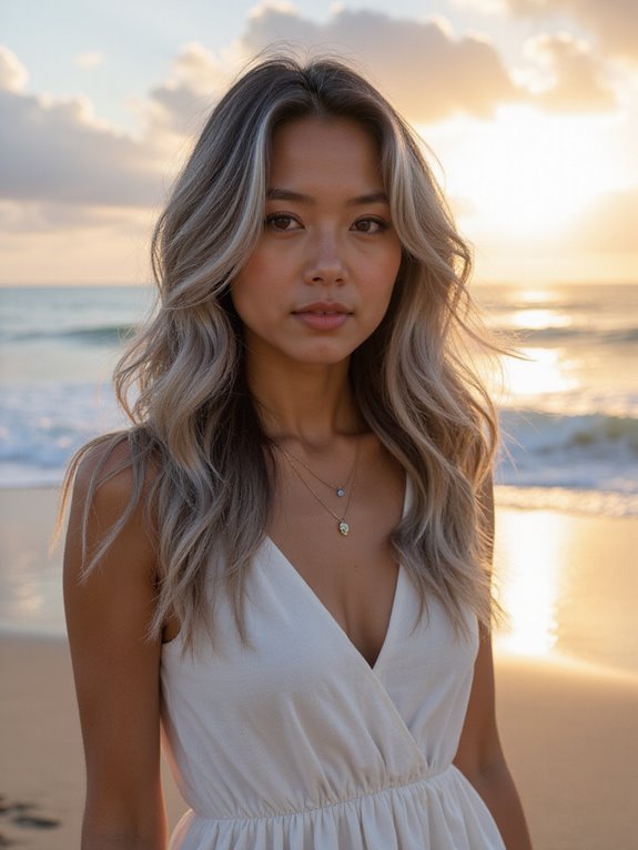 chic summer ashy hair