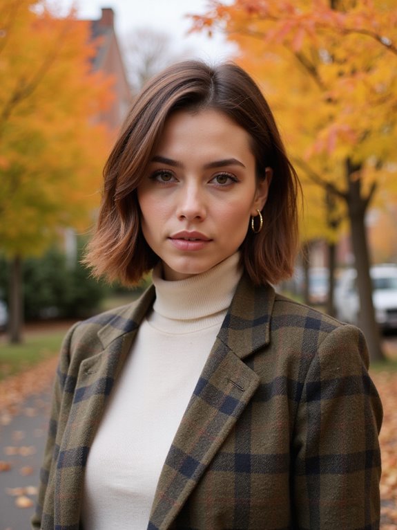 stylish tucked under bob hairstyle
