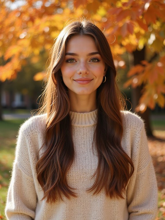 classic straight center part