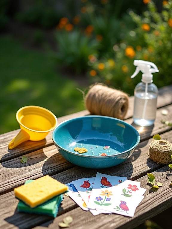 clean materials for birdbath
