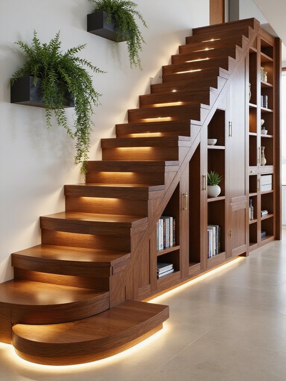 clever hidden staircase storage
