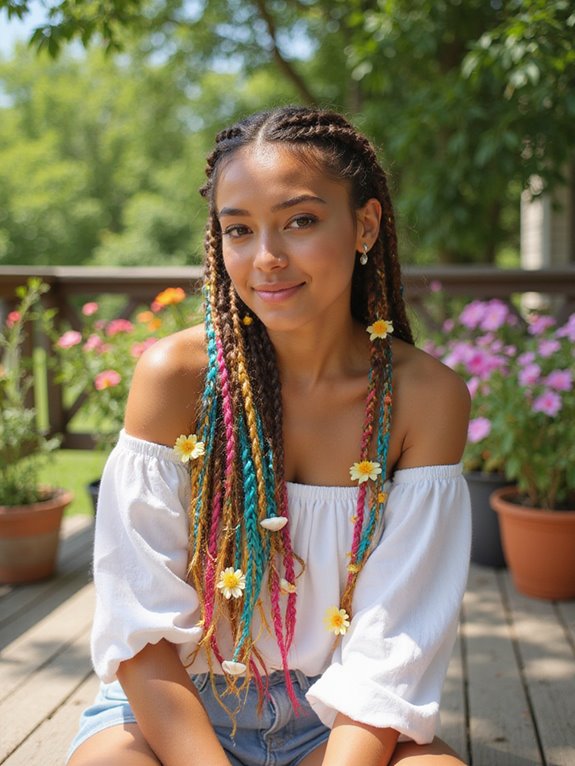 colorful braided summer styles