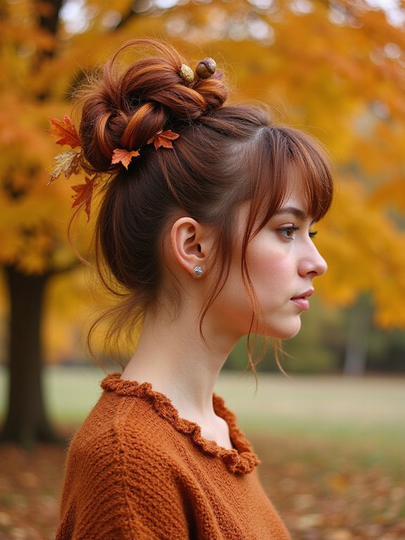 colorful messy bun hairstyle