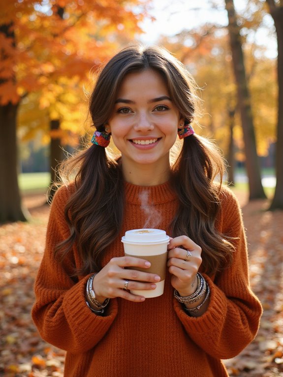 vibrant pigtails with ties