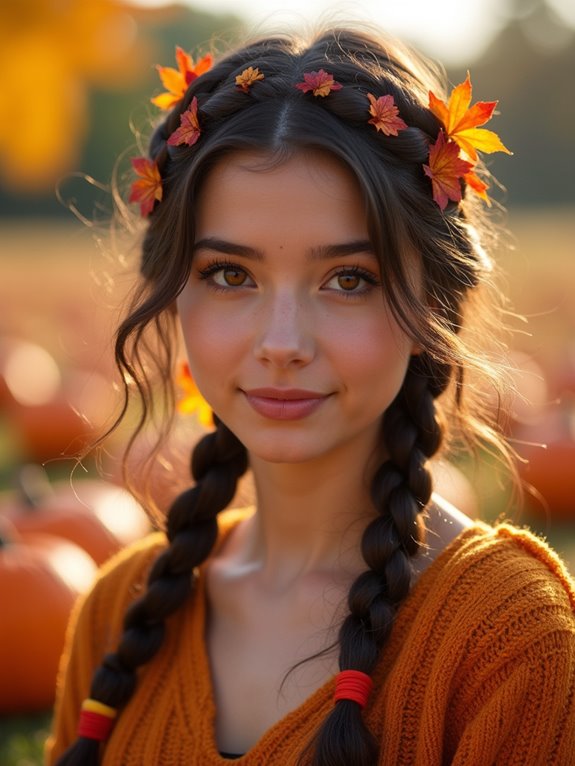 colorful rubber band braids