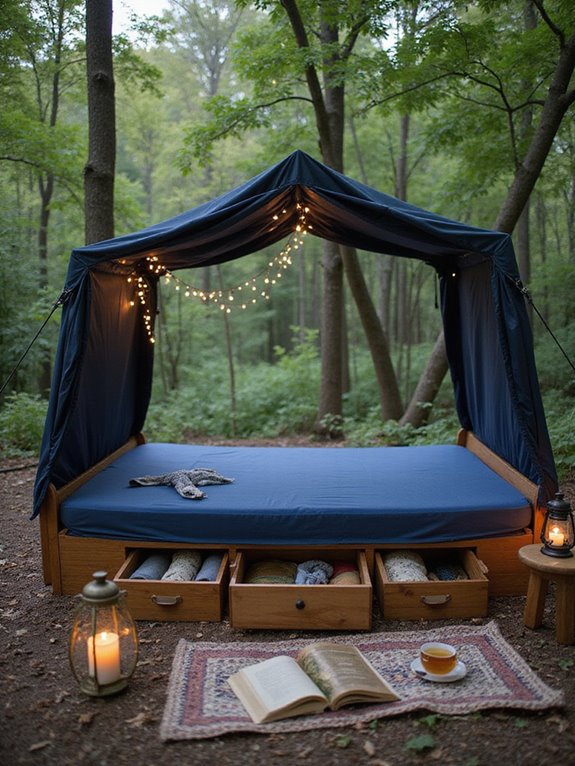 comfortable bed with storage