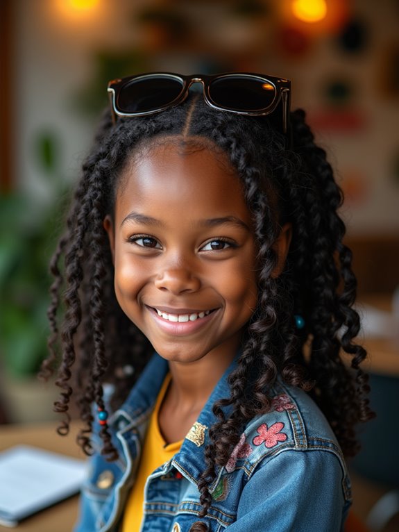 cornrows with playful curls