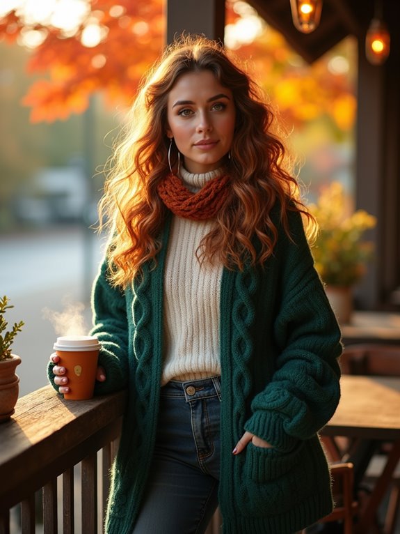 cozy curls and cardigans