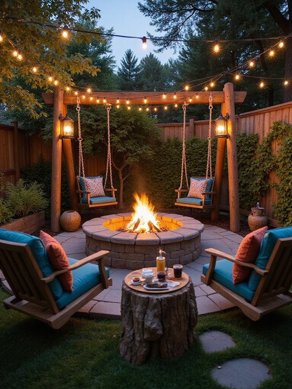 cozy fire pit swings