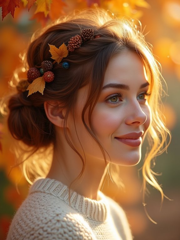 warm messy bun hairstyle