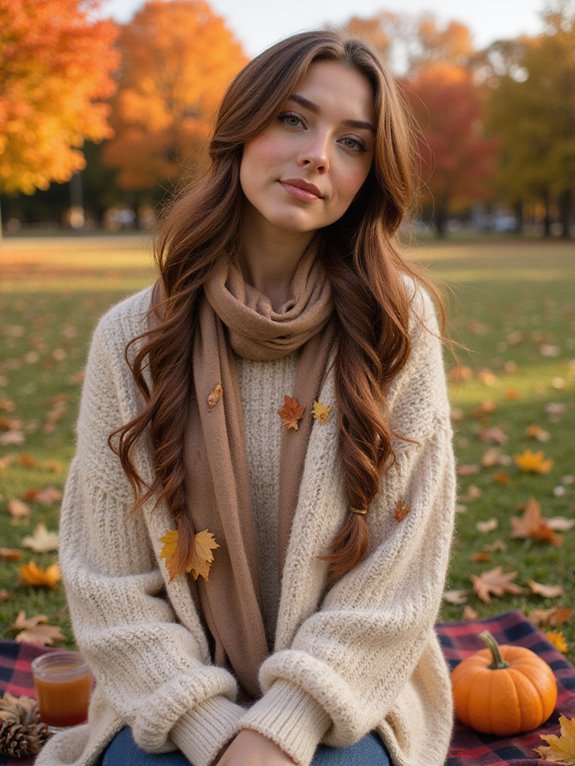 cozy sweater stylish hair knots