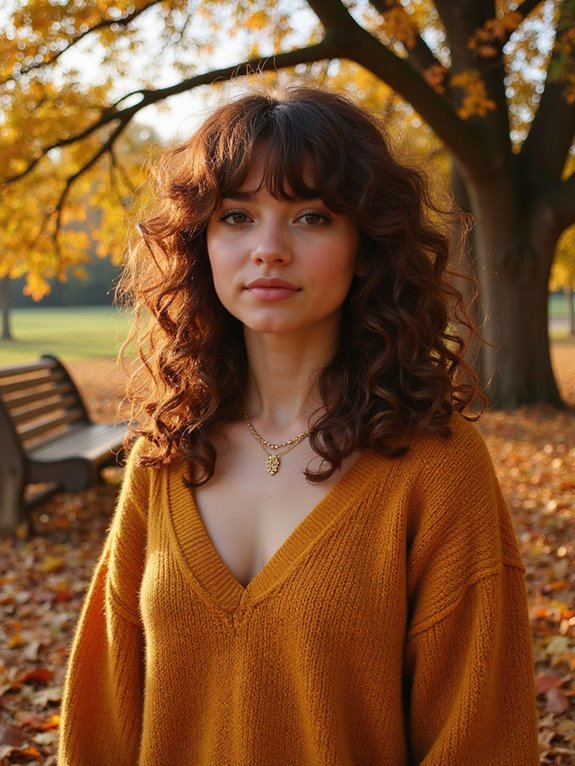 curly bangs and voluminous curls