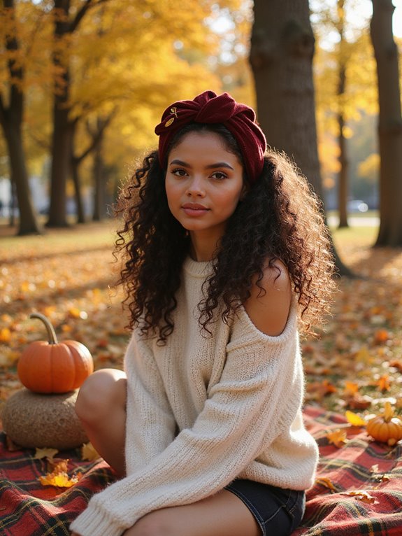 curly hair with headband