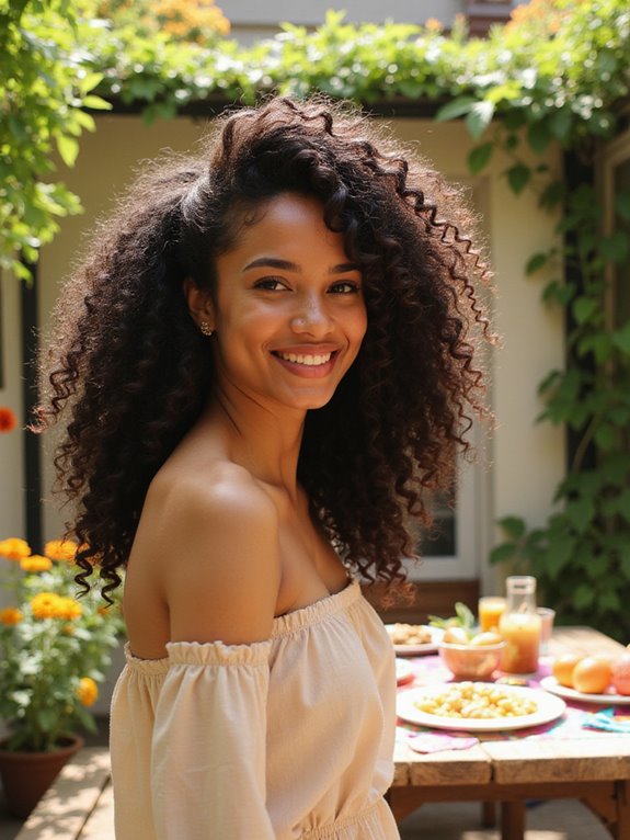 curly half up stylish summer