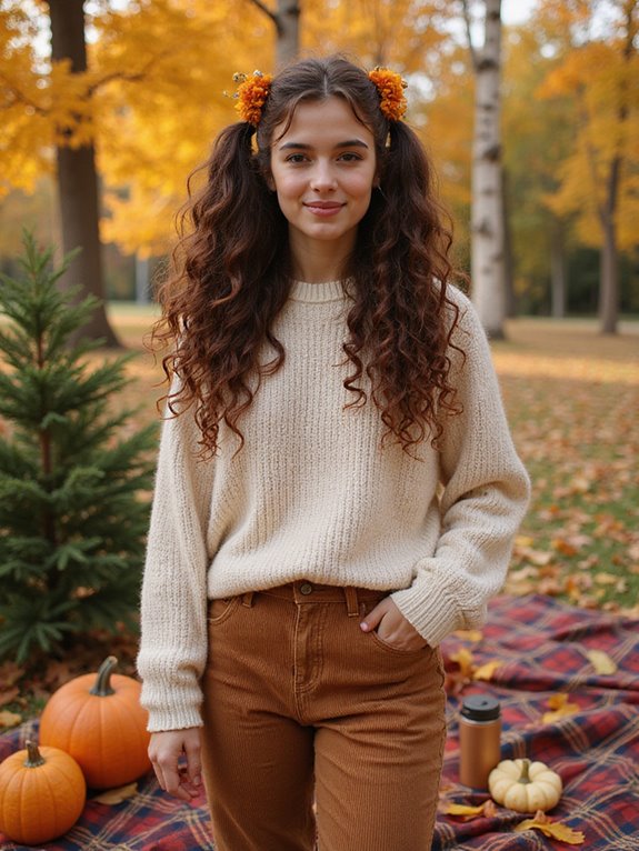 curly pigtails with accessories